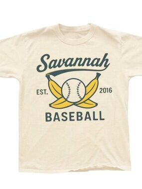 Cream Savannah Baseball Graphic Tee with Yellow Accents